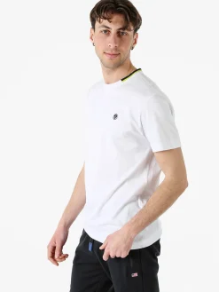Navy Sail T-shirt da uomo in cotone con logo - bianco