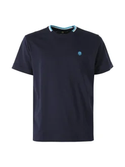 Navy Sail T-shirt da uomo in cotone con logo - blu scuro