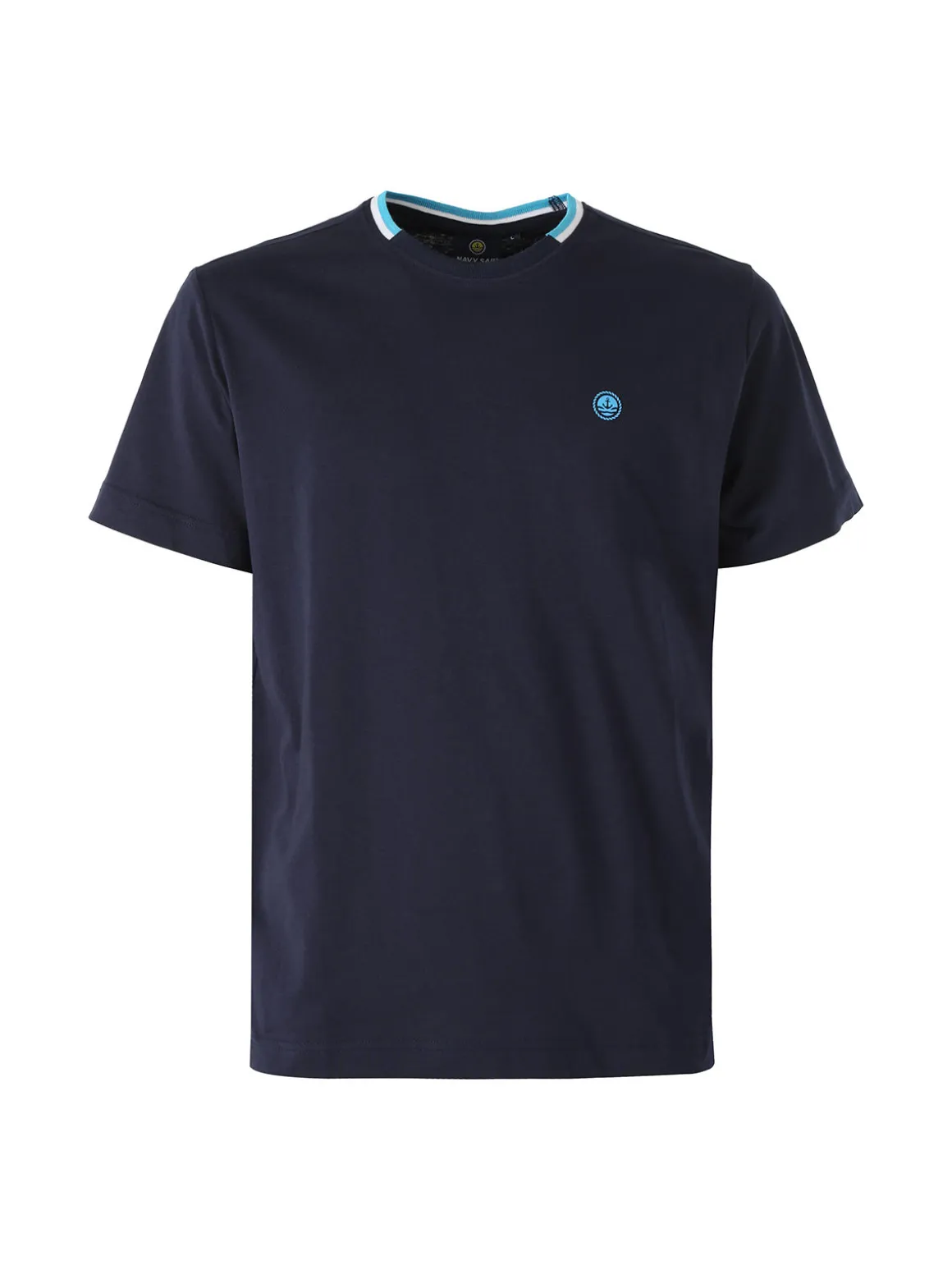 Navy Sail T-shirt da uomo in cotone con logo - blu scuro