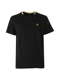Navy Sail T-shirt da uomo in cotone con bottoni - blu scuro