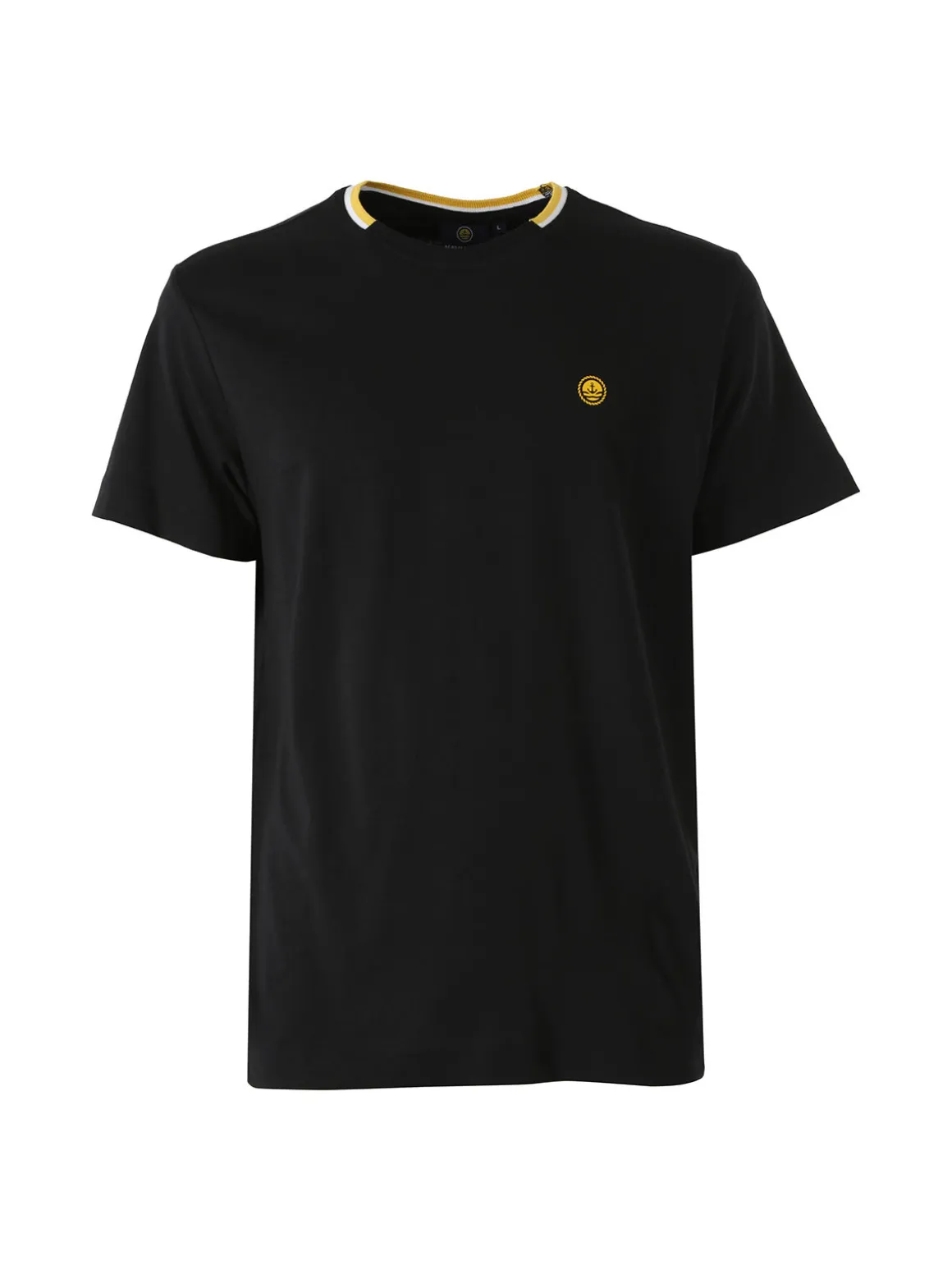 Navy Sail T-shirt da uomo in cotone con logo - nero