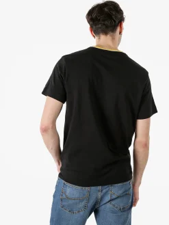 Navy Sail T-shirt da uomo in cotone con bottoni - blu scuro