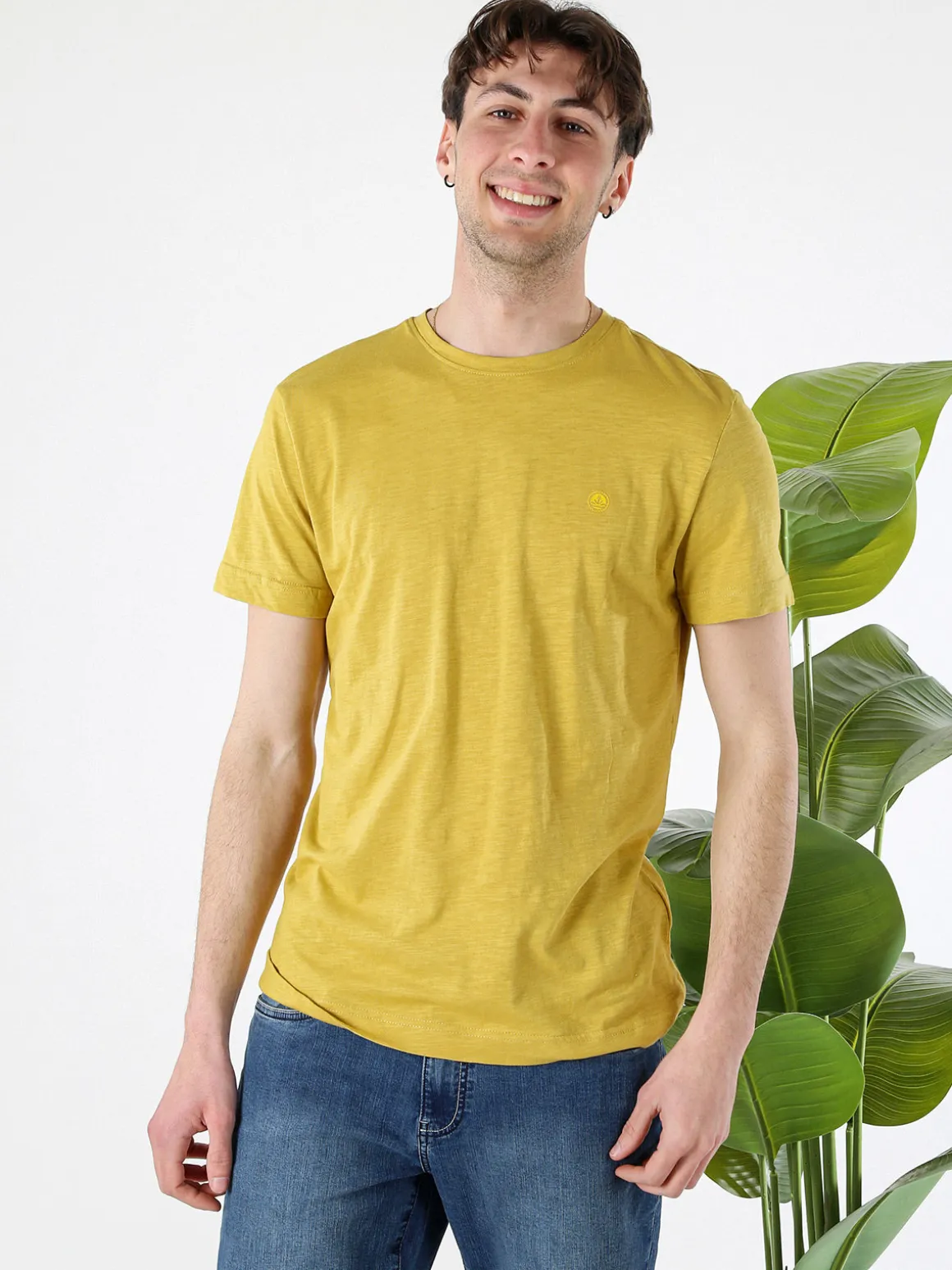 Navy Sail T-shirt da uomo in cotone con logo