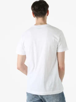 Navy Sail T-shirt da uomo in cotone con logo - bianco