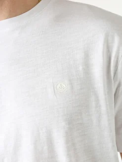 Navy Sail T-shirt da uomo in cotone con logo - bianco