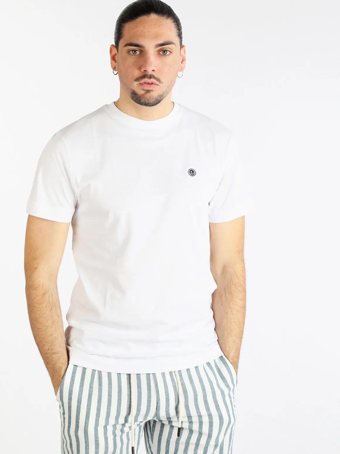 Navy Sail T-shirt manica corta in cotone da uomo