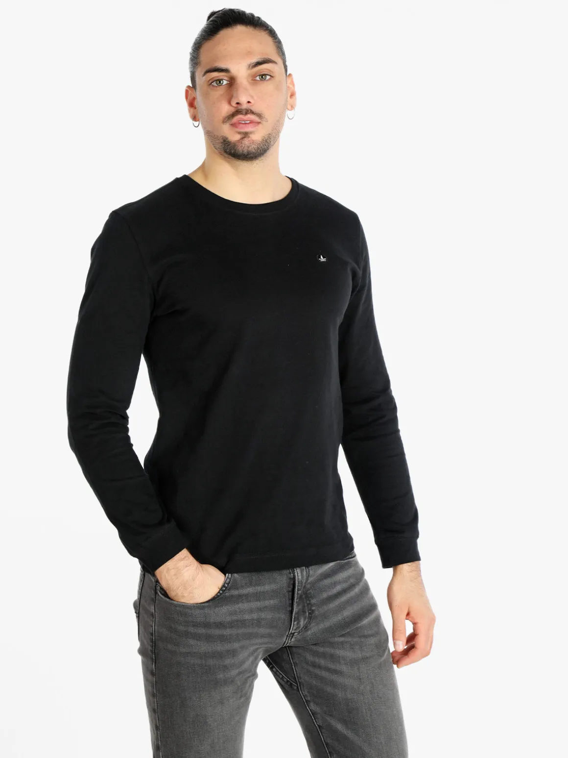 Navy Sail T-shirt uomo girocollo a maniche lunghe