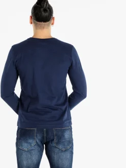 Navy Sail T-shirt uomo girocollo a maniche lunghe