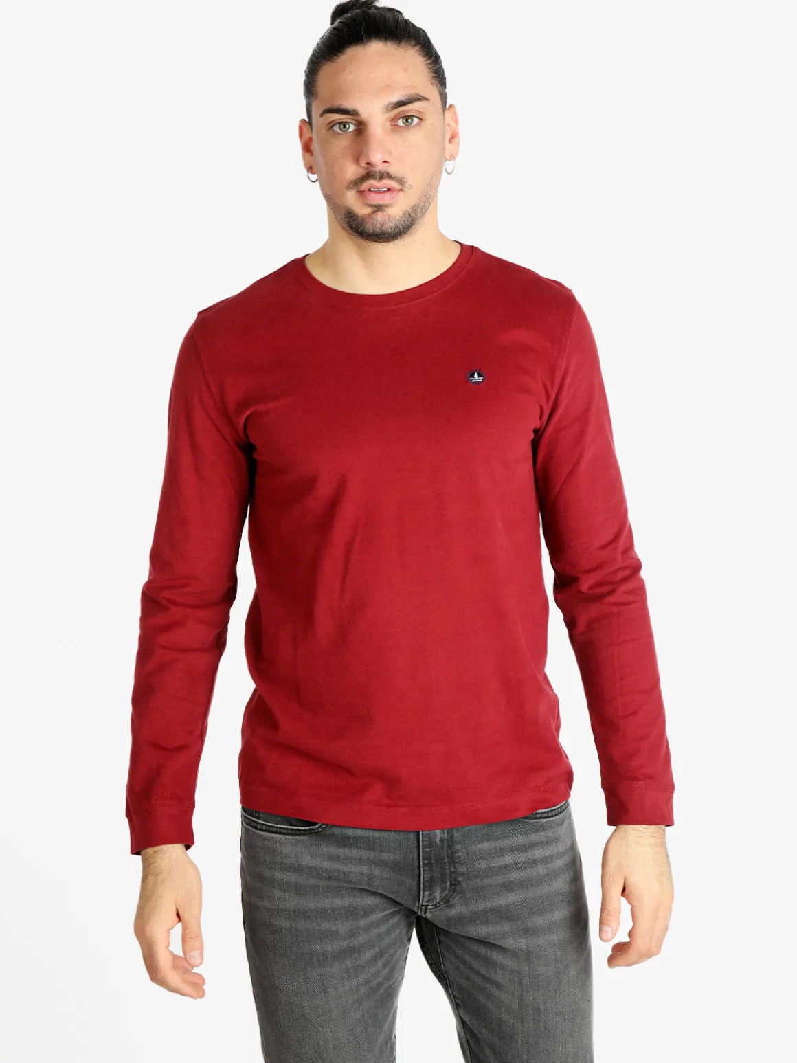 Navy Sail T-shirt uomo girocollo a maniche lunghe
