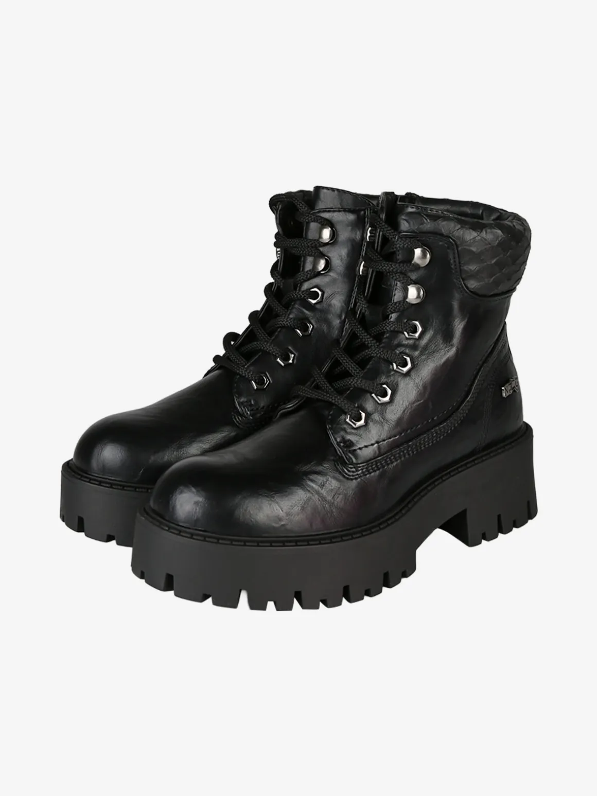 Nazareno Gabrielli Anfibi donna stringati con suola chunky - nero