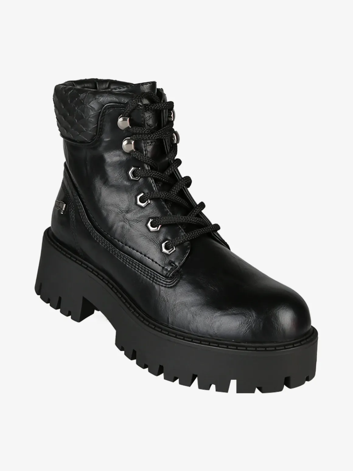 Nazareno Gabrielli Anfibi donna stringati con suola chunky - nero