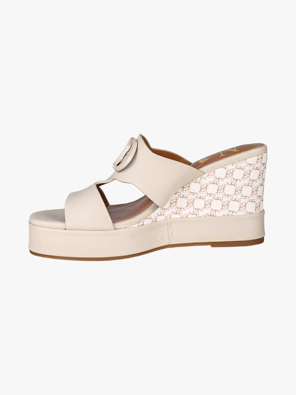 Nazareno Gabrielli Ciabatte donna con zeppa - beige