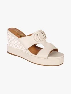 Nazareno Gabrielli Ciabatte donna con zeppa - beige