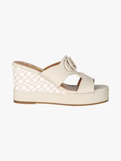 Nazareno Gabrielli Ciabatte donna con zeppa - beige