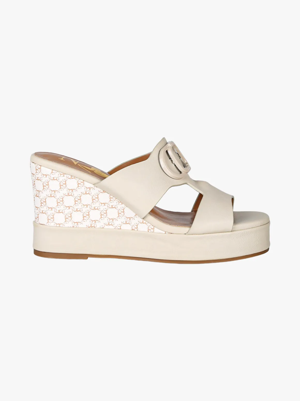 Nazareno Gabrielli Ciabatte donna con zeppa - beige
