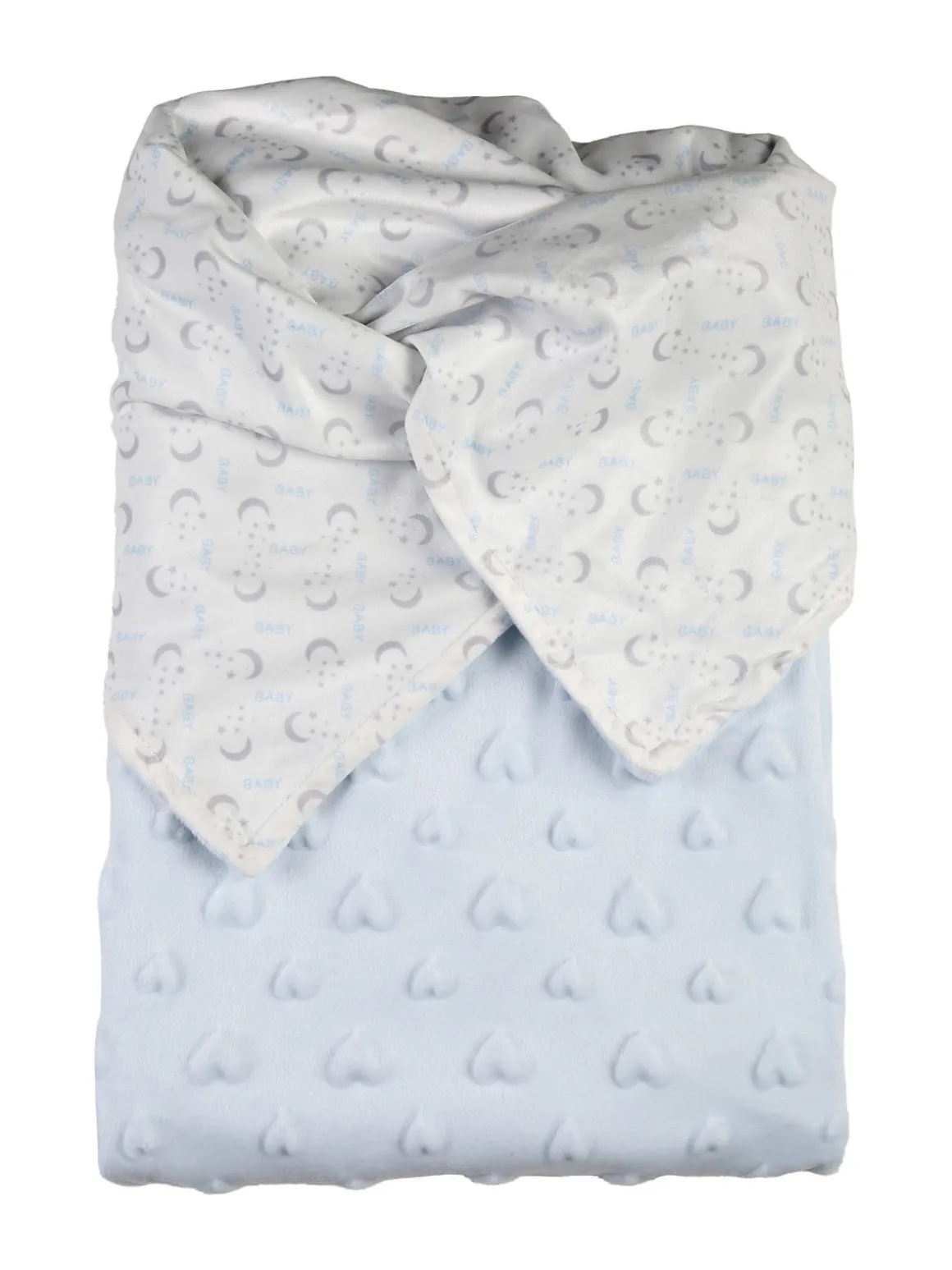 Nazareno Gabrielli Copertina culla double face in pile con orsetto - azzurro