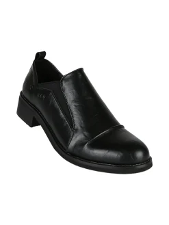 Nazareno Gabrielli Mocassini donna in ecopelle con tacco largo - nero