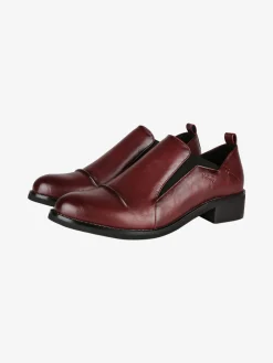 Nazareno Gabrielli Mocassini donna in ecopelle con tacco largo - bordeaux