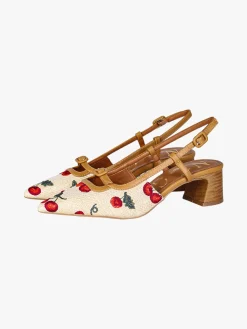 Nazareno Gabrielli Slingback donna aperte dietro con cinturino alla caviglia - multicolore