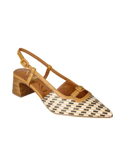 Nazareno Gabrielli Slingback donna aperte dietro con cinturino alla caviglia - cammello