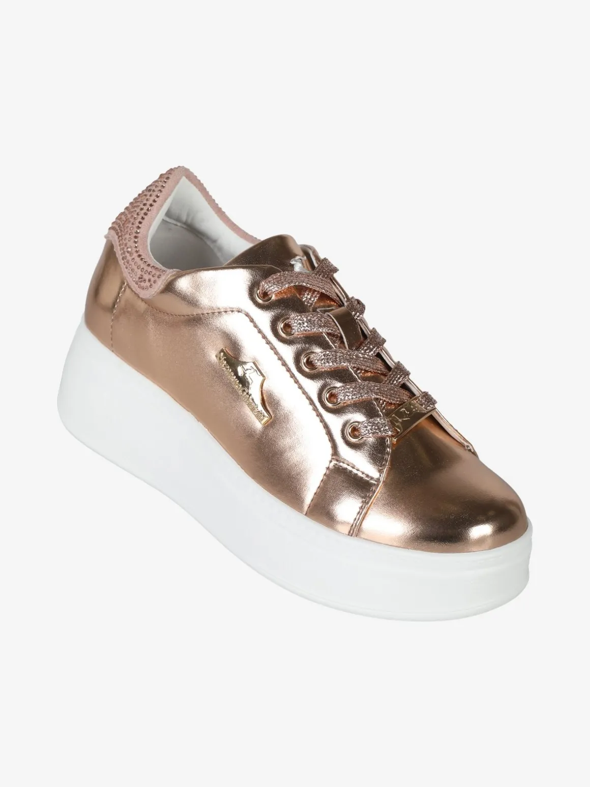 Nazareno Gabrielli Sneakers donna effetto metalizzato con zeppa