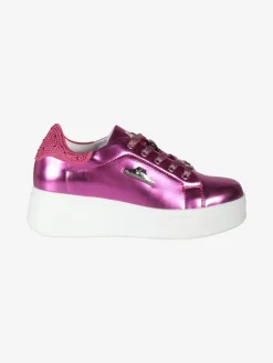 Nazareno Gabrielli Sneakers donna effetto metalizzato con zeppa
