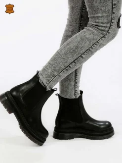 Nerofumo Stivaletti in pelle chelsea da donna