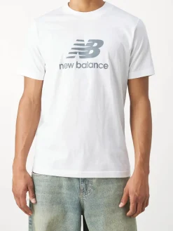 New Balance ESSENTIALS STACKED LOGO T-shirt da uomo a maniche corte in cotone