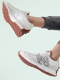 New Balance 327 Sneakers donna in pelle e nylon con dettaglio animalier