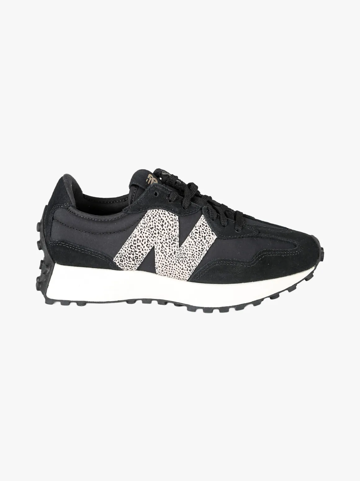 New Balance 327 Sneakers donna stringate in pelle - nero