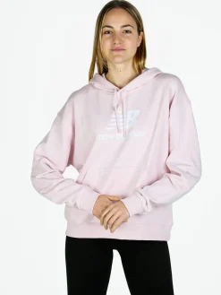 New Balance SPORT ESSENTIALS LOGO HOODIE Felpa donna con cappuccio