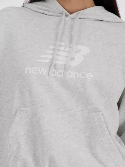 New Balance SPORT ESSENTIALS LOGO HOODIE Felpa donna con cappuccio