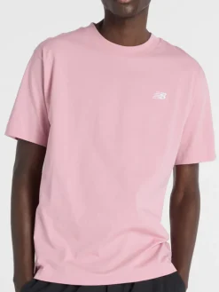 New Balance SPORT ESSENTIALS SMALL LOGO T-shirt da uomo a maniche corte in cotone - rosa