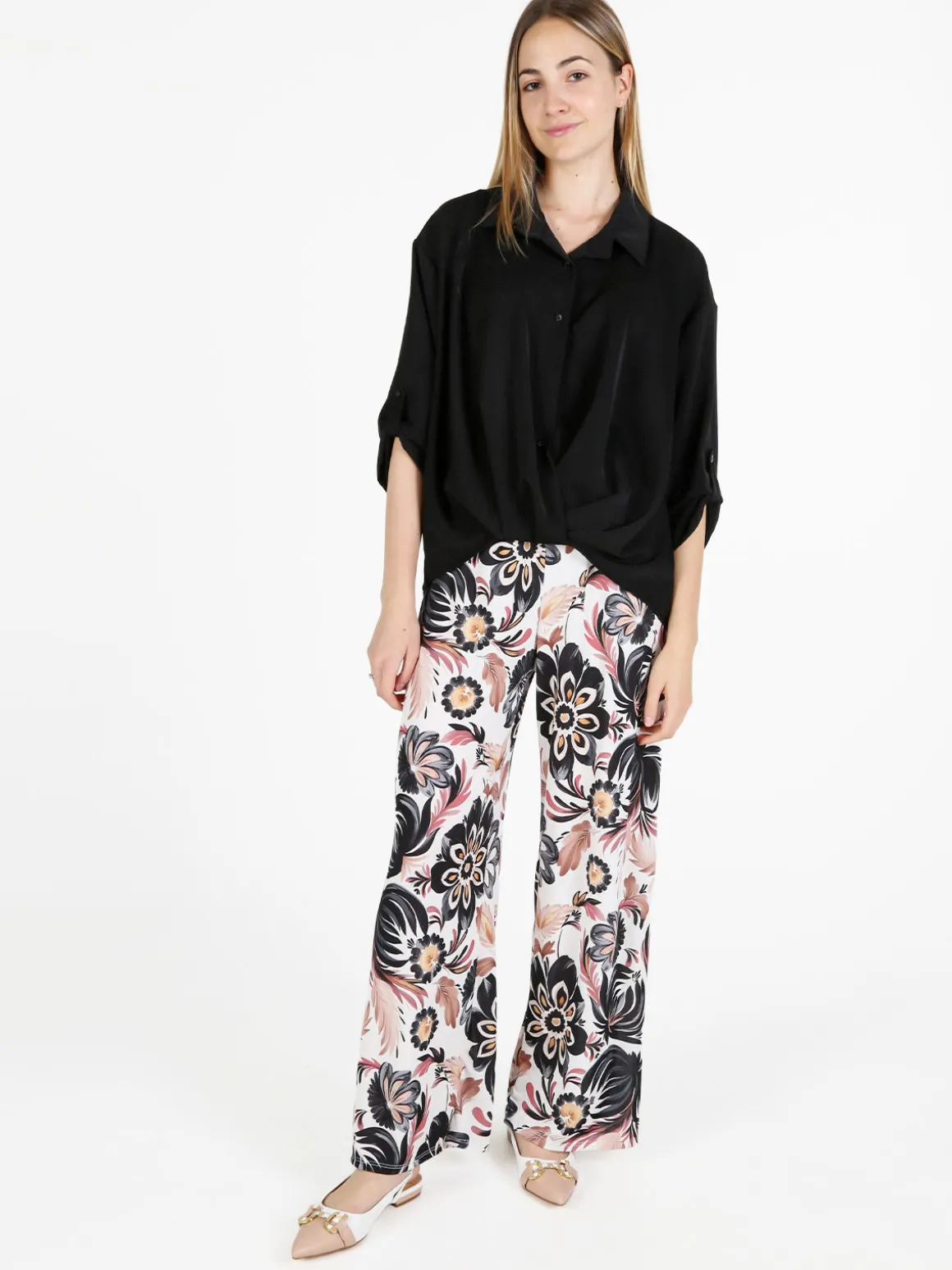 New Collection Camicia donna oversize con spalle cadenti