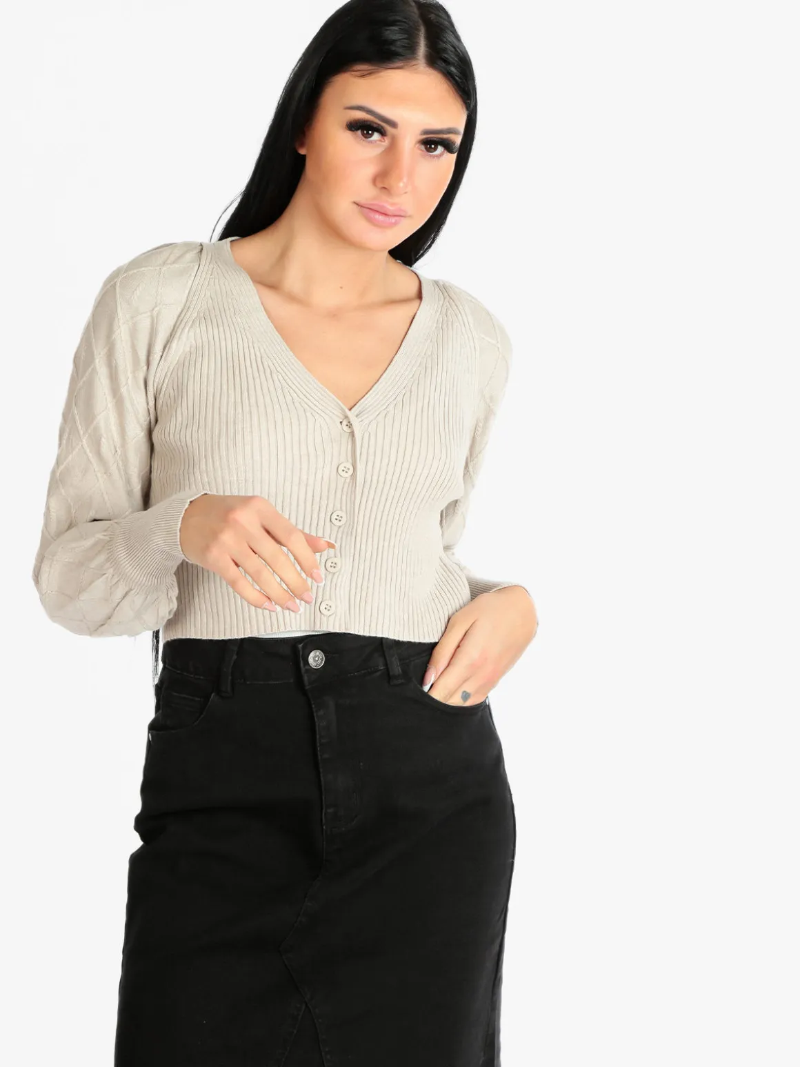 New Collection Cardigan donna modello cropped