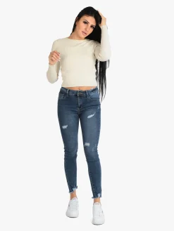 New Collection Jeans slim fit con strappi da donna