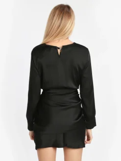 New Collection Vestito donna in raso manica lunga