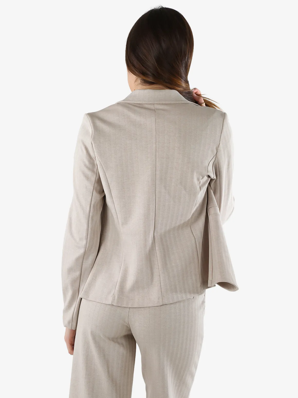 New Gj Blazer donna spigato con bottone - beige