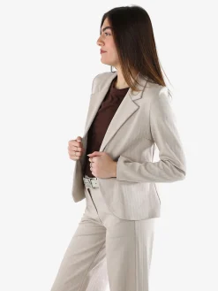 New Gj Blazer donna spigato con bottone - beige