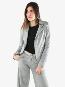 New Gj Blazer donna spigato con bottone - grigio