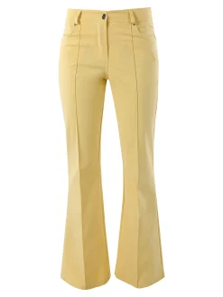 New Gj Pantaloni donna a zampa con cucitura centrale - giallo