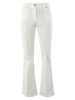 New Gj Pantaloni donna a zampa con cucitura centrale - bianco