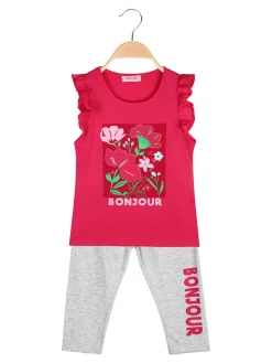 New Kids Completo da bambina con t-shirt e leggings a 3/4
