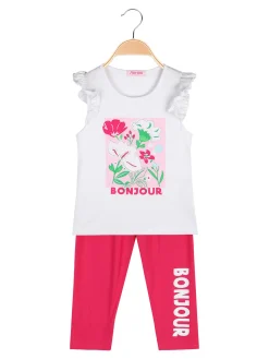 New Kids Completo da bambina con t-shirt e leggings a 3/4