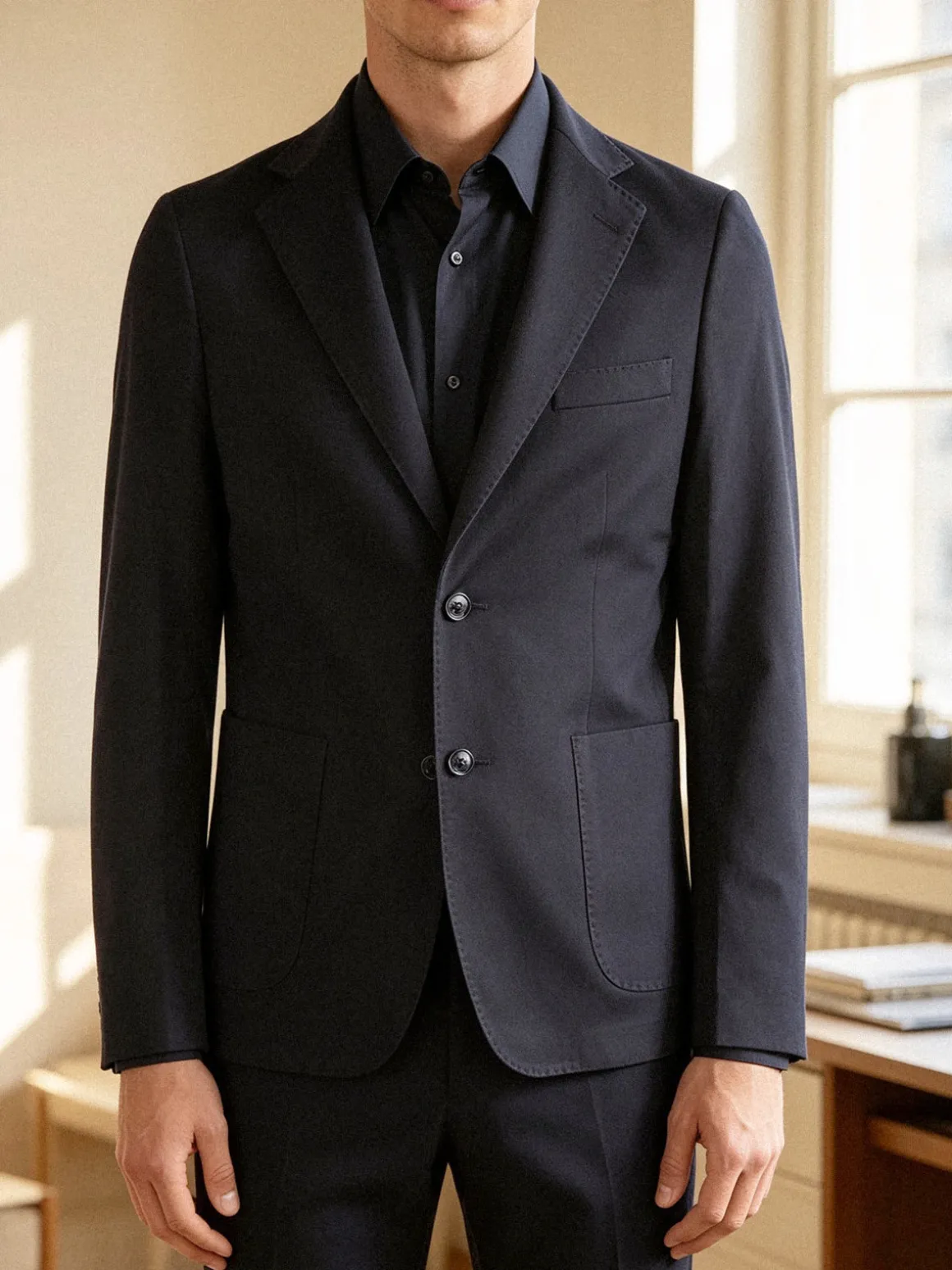 New Marshll Blazer uomo in cotone tinta unita