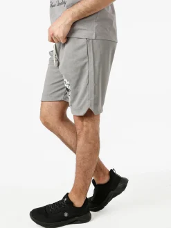 New Mentality Bermuda da uomo con coulisse e stampa teschio - grigio
