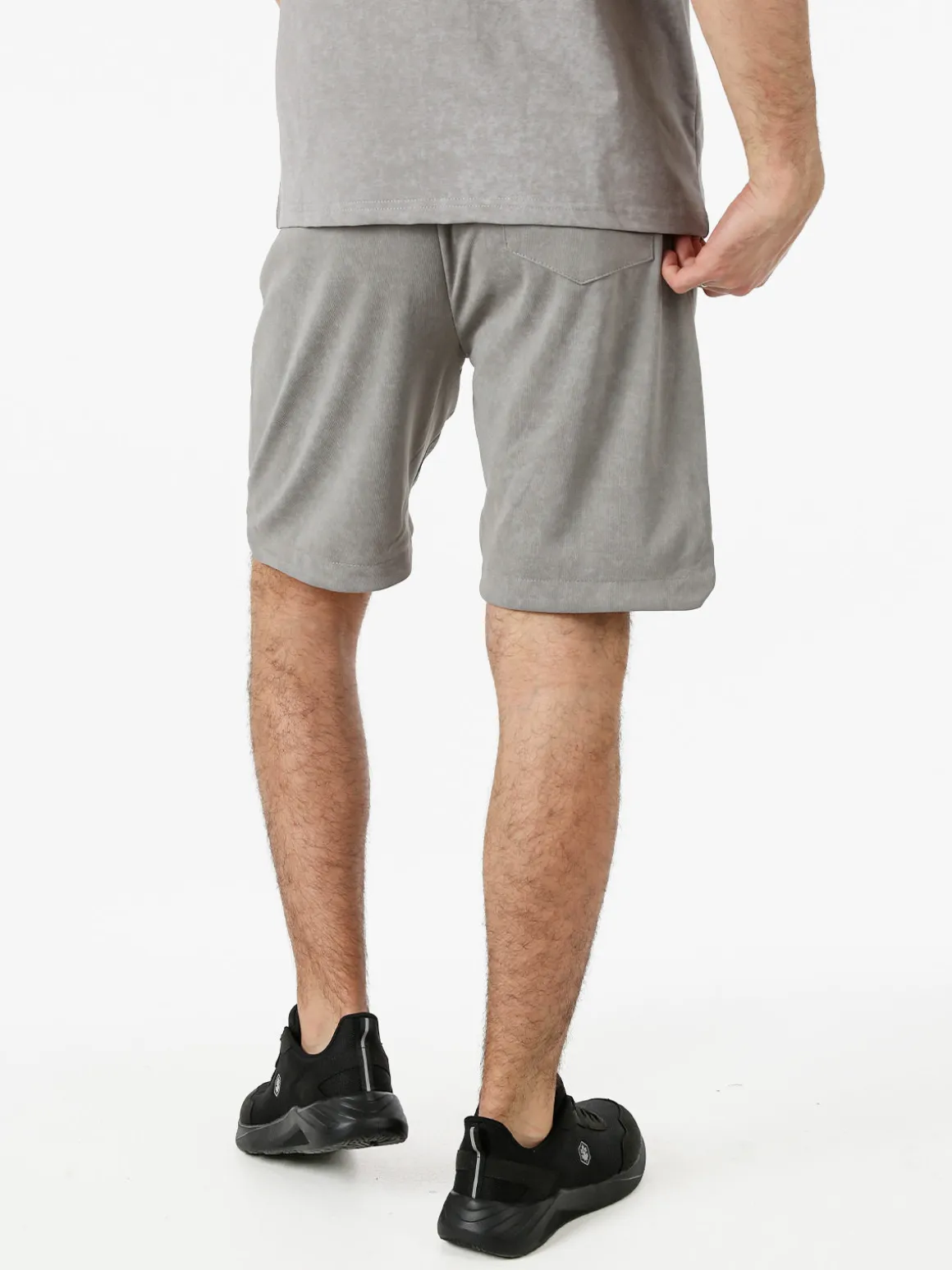 New Mentality Bermuda da uomo con coulisse e stampa teschio - grigio
