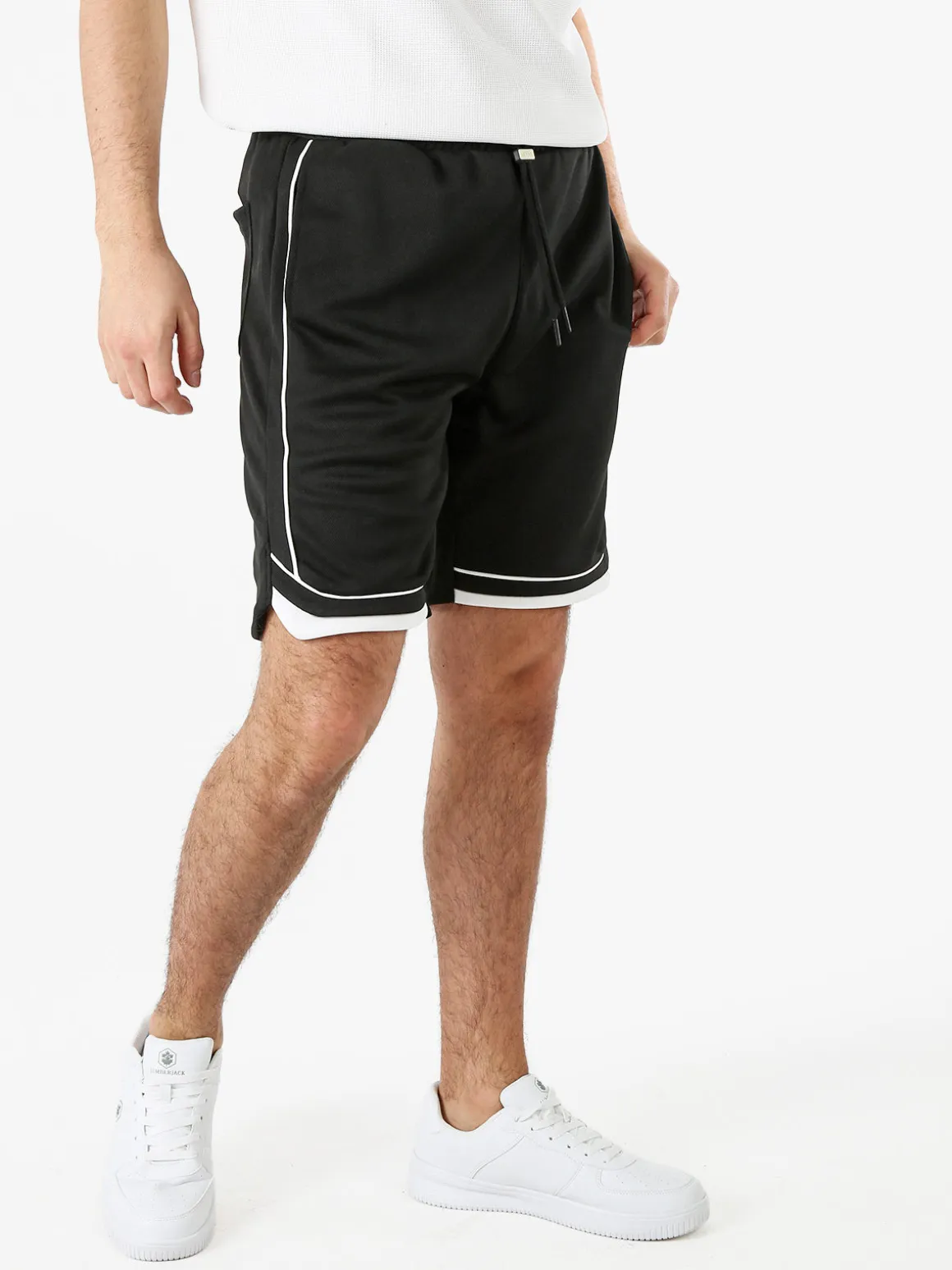 New Mentality Bermuda da uomo con coulisse - nero