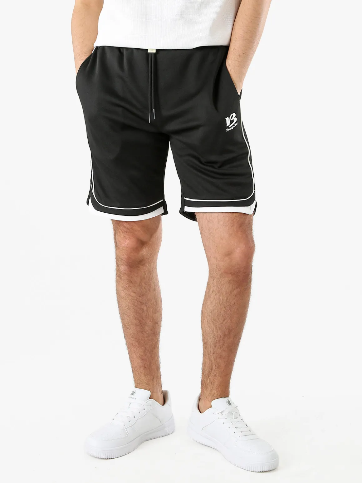 New Mentality Bermuda da uomo con coulisse - nero
