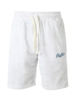 New Mentality Bermuda da uomo con coulisse e tasche frontali con zip - bianco